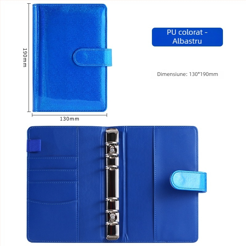 Caiet cu foi detașabile, copertă PU, 100 pagini, hârtie Forest 80 gsm, copertă din piele ecologică, stil creativ