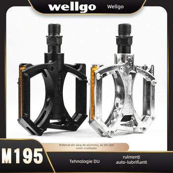 Pedale Vig 195 din aliaj de aluminiu pentru bicicletă de munte, cu rulmenți și benzi reflectorizante