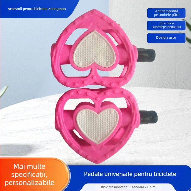 Pedală pentru bicicletă copii — inimă în formă, PP plastic, brand Zhengmao, potrivire universală