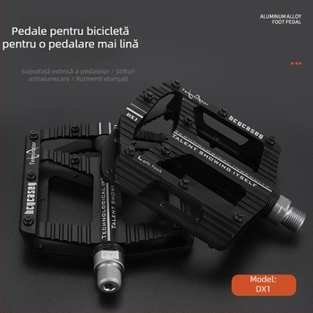 Pedale pentru bicicletă Yiyong Dx1, 6061 aluminiu, ax din oțel SAE 430, pentru biciclete oraș/ drum/ MTB