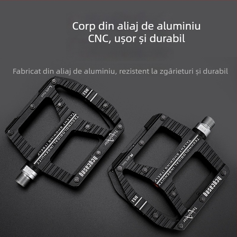 Pedale pentru bicicletă Yiyong Dx1, 6061 aluminiu, ax din oțel SAE 430, pentru biciclete oraș/ drum/ MTB