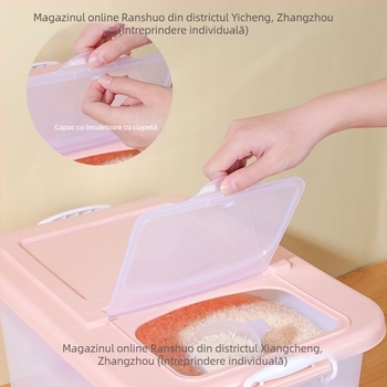 Recipient depozitare orez – Rezistent la umezeală, anti-insecte, etanș, din plastic, capacitate sub 4L