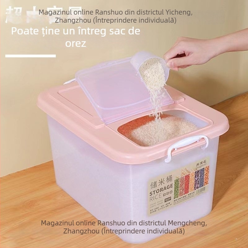 Recipient depozitare orez – Rezistent la umezeală, anti-insecte, etanș, din plastic, capacitate sub 4L