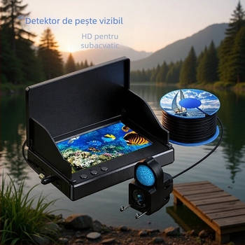 HD cameră subacvatică pentru pescuit cu vizionare de noapte și unghi ultra-larg; interval de adâncime 0,6–30 m; alimentare DC 10–18 V; brand Zhi Yi.