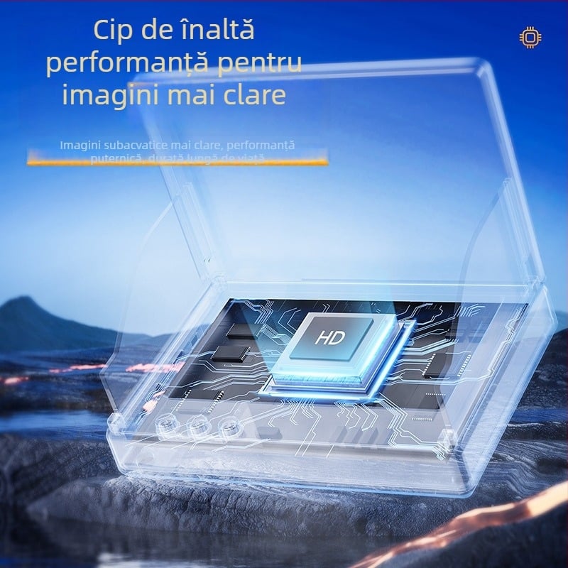 HD cameră subacvatică pentru pescuit cu vizionare de noapte și unghi ultra-larg; interval de adâncime 0,6–30 m; alimentare DC 10–18 V; brand Zhi Yi.