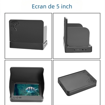 Detector subacvatic de pește, cu unghi de vizualizare 220°, alimentare DC 10–18V, interval de adâncime 0,6–30 m, suport limbă Engleză
