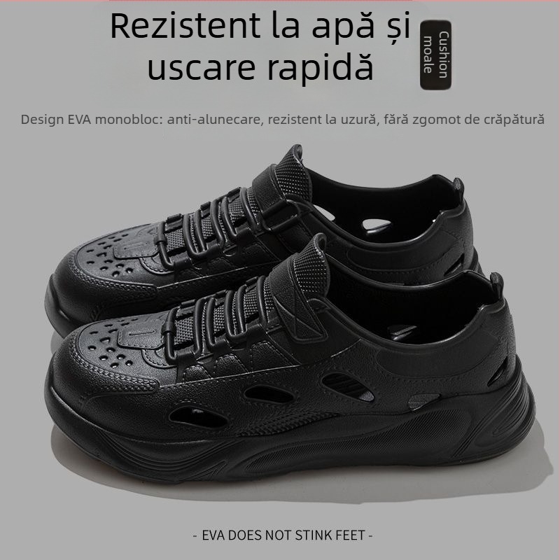 Sandale pentru bărbați din EVA, talpă groasă turnată prin injecție, respirabile și antiderapante, stil roman