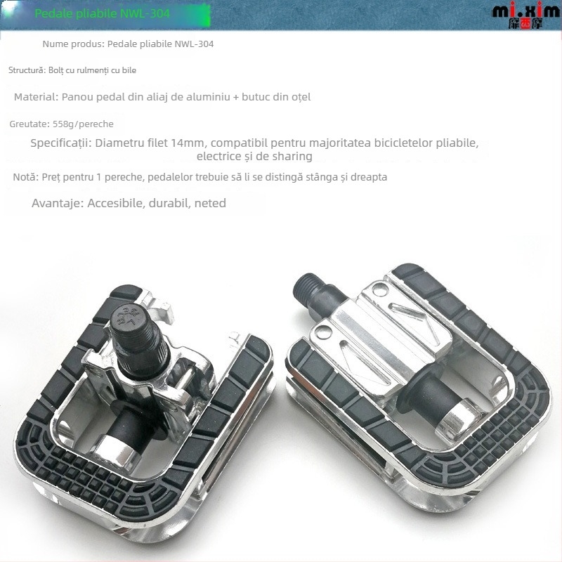 NWL-304 pedala de bicicletă pliabilă din aliaj de aluminiu — Seymour/mi.xim, etichetă privată licențiată: Da, personalizare procesare: Nu