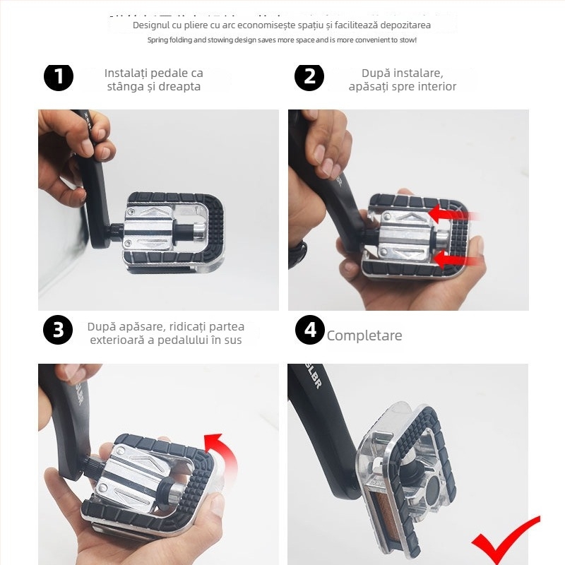 NWL-304 pedala de bicicletă pliabilă din aliaj de aluminiu — Seymour/mi.xim, etichetă privată licențiată: Da, personalizare procesare: Nu