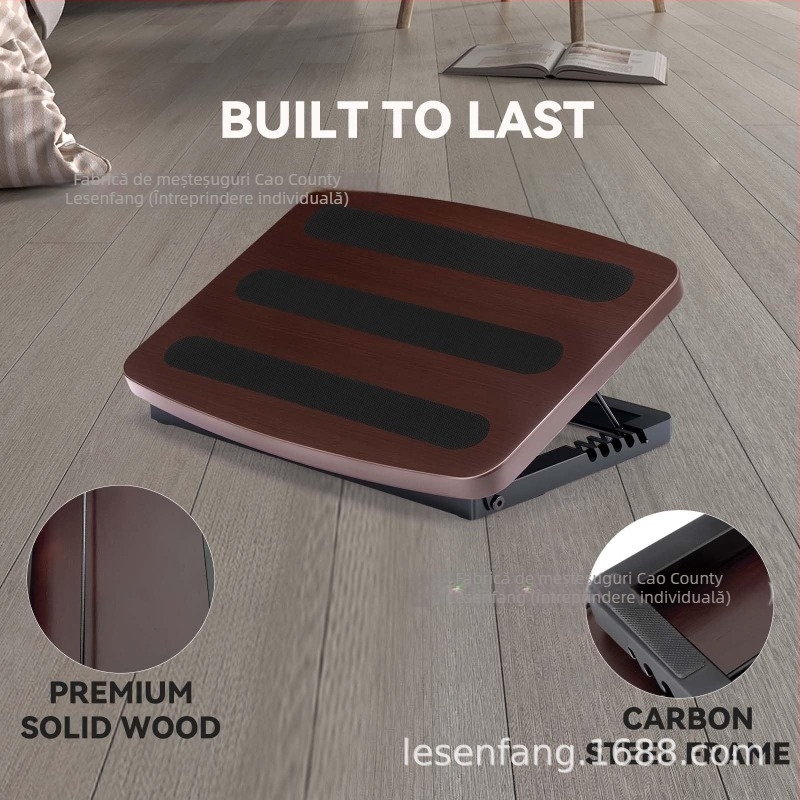 Suport pentru picioare din lemn, sub birou, reglabil, nepliabil, multifuncțional