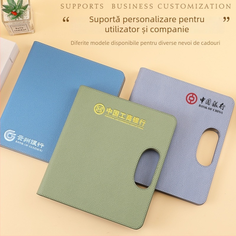 Foaie portabilă cu foi detașabile pentru afaceri, multifuncțională; marcă Qingxuan; copertă anti-amprentă; legare loose-leaf; hârtie Dowling 80 g/m²