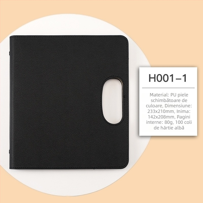 Foaie portabilă cu foi detașabile pentru afaceri, multifuncțională; marcă Qingxuan; copertă anti-amprentă; legare loose-leaf; hârtie Dowling 80 g/m²