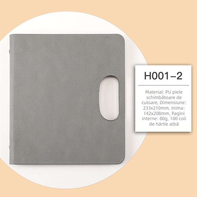 Foaie portabilă cu foi detașabile pentru afaceri, multifuncțională; marcă Qingxuan; copertă anti-amprentă; legare loose-leaf; hârtie Dowling 80 g/m²