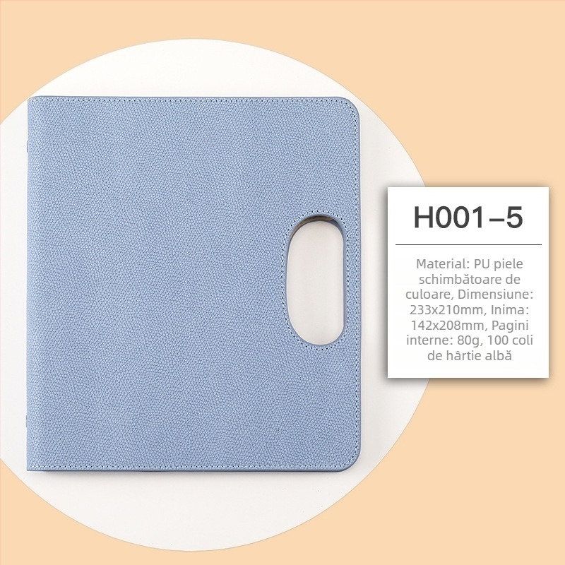 Foaie portabilă cu foi detașabile pentru afaceri, multifuncțională; marcă Qingxuan; copertă anti-amprentă; legare loose-leaf; hârtie Dowling 80 g/m²