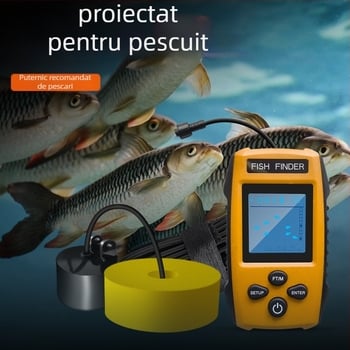 Sonar de pescuit cu gamă de adâncime 0,6–30 m, cablat, alimentare cu baterie No.7
