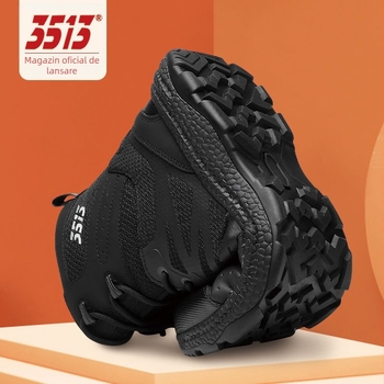 Ghete de drumeție Cruiser 3513 – Exterior din piele și plasă, Înălțime medie, Anti-punctură, talpă EVA, talpă din cauciuc rezistentă la uzură