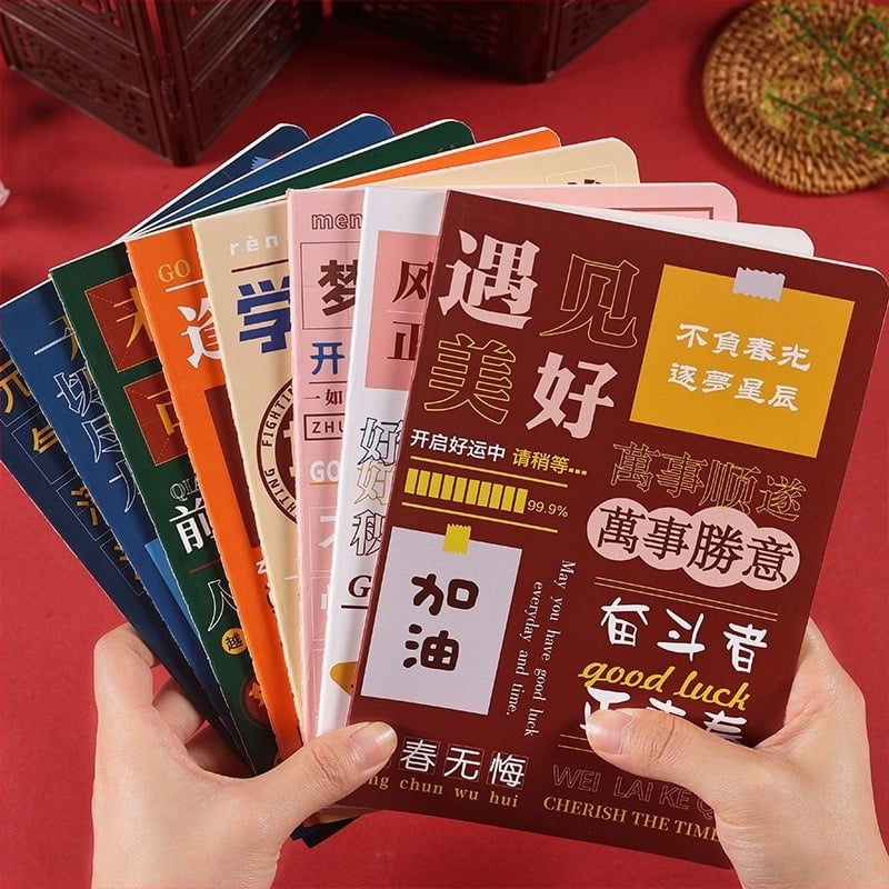 MOYL caiet minimalist cu mesaje motivaționale pentru studenți, 30 de pagini, hârtie Daolin 60 gsm, legare cu adeziv, copertă din hârtie, stil kawaii japonez/coreean