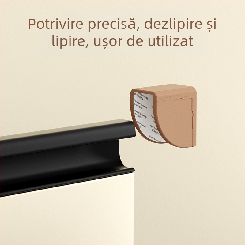 Protector pentru colțul dulapului, cu mâner în formă de ventilator — protecție anti-coliziune pentru sertare, uși și mese; marca Wood bean, ambalaj 1200, cod produs 1111
