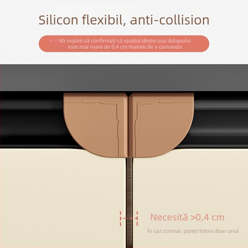 Protector pentru colțul dulapului, cu mâner în formă de ventilator — protecție anti-coliziune pentru sertare, uși și mese; marca Wood bean, ambalaj 1200, cod produs 1111