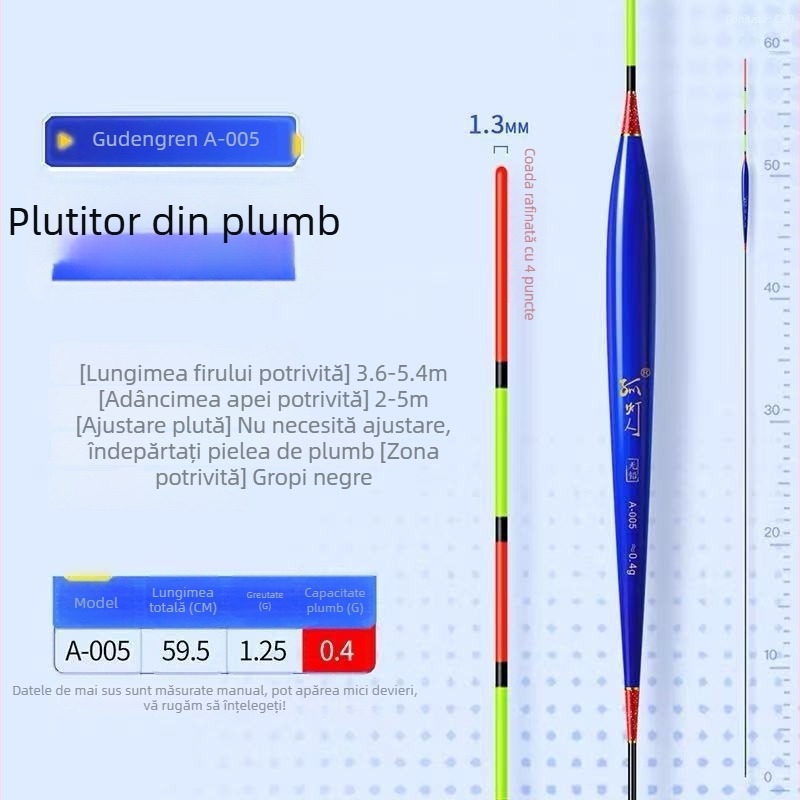 Plută de pescuit pentru drift vertical, marcă Yueyang threesome, material compozit, origine Linxiang, Hunan, categorie: plute și semnalizatoare de plutire