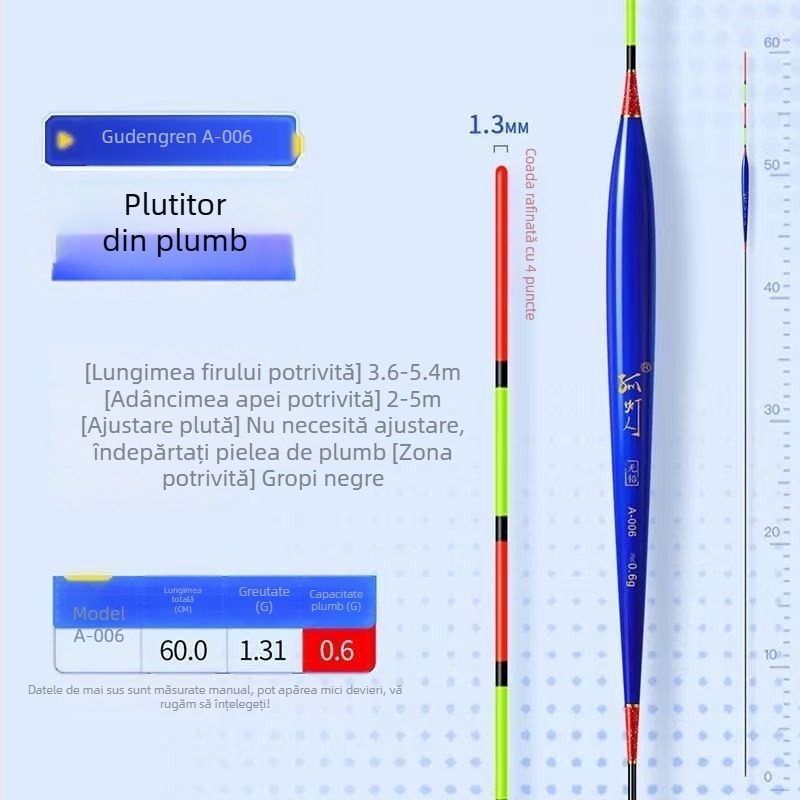Plută de pescuit pentru drift vertical, marcă Yueyang threesome, material compozit, origine Linxiang, Hunan, categorie: plute și semnalizatoare de plutire