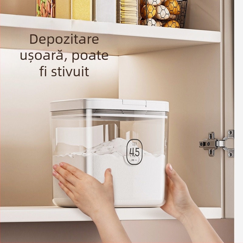 Youqin recipient plastic pătrat pentru depozitare, capacitate 5L+, personalizabil, necompatibil cu microunde