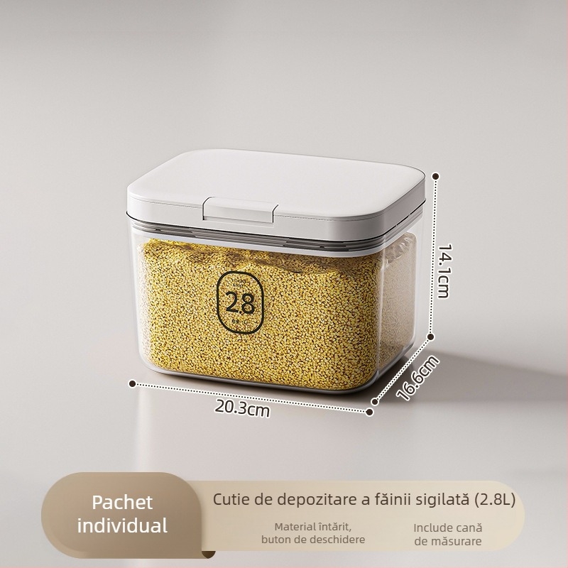 Youqin recipient plastic pătrat pentru depozitare, capacitate 5L+, personalizabil, necompatibil cu microunde