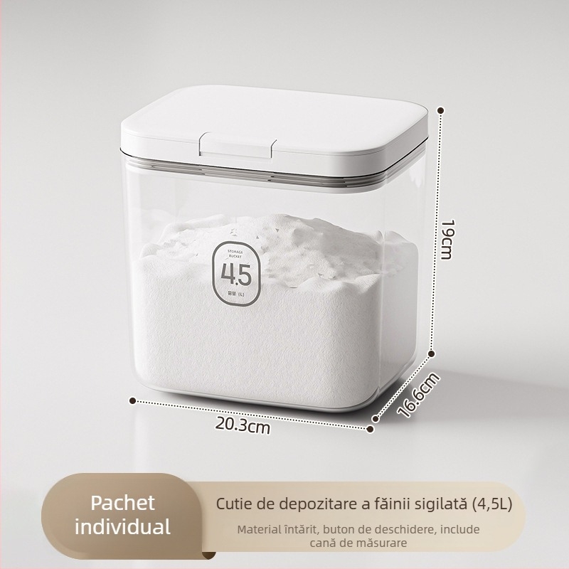 Youqin recipient plastic pătrat pentru depozitare, capacitate 5L+, personalizabil, necompatibil cu microunde