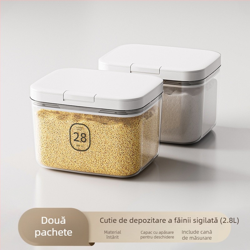 Youqin recipient plastic pătrat pentru depozitare, capacitate 5L+, personalizabil, necompatibil cu microunde