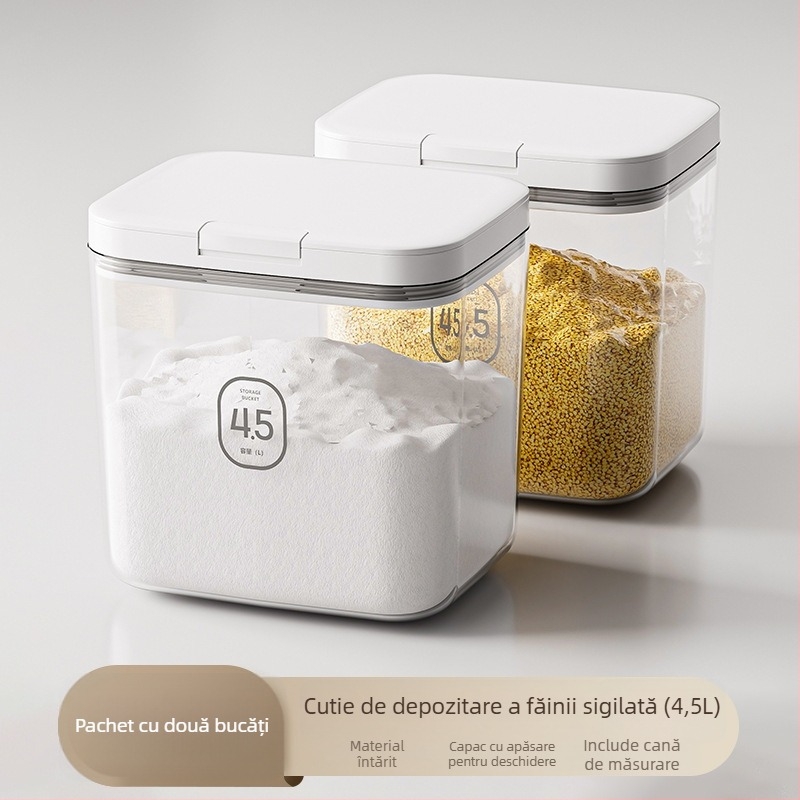 Youqin recipient plastic pătrat pentru depozitare, capacitate 5L+, personalizabil, necompatibil cu microunde