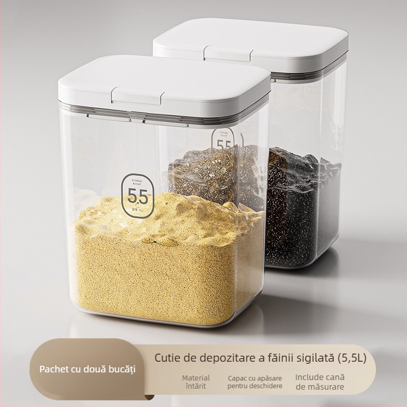 Youqin recipient plastic pătrat pentru depozitare, capacitate 5L+, personalizabil, necompatibil cu microunde