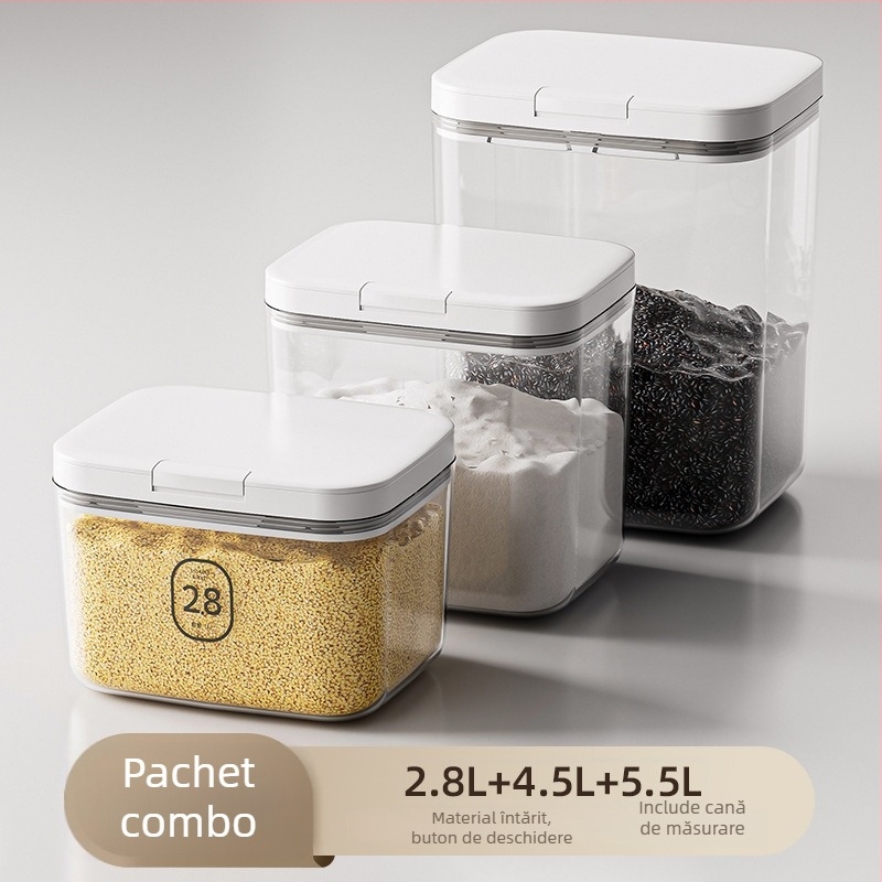 Youqin recipient plastic pătrat pentru depozitare, capacitate 5L+, personalizabil, necompatibil cu microunde