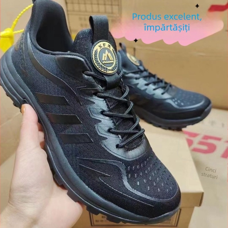 Pantofi sport outdoor pentru bărbați – respirabili, pentru intervenții de urgență, partea superioară din plasă, talpă din cauciuc antiderapant, talpă intermediară Phylon, talpă joasă