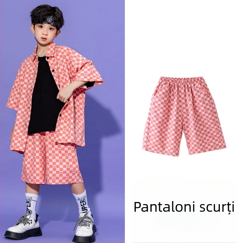 Set hip-hop pentru copii – unisex, bumbac 100%, spălare enzime, stil hip-hop, îmbrăcăminte de antrenament