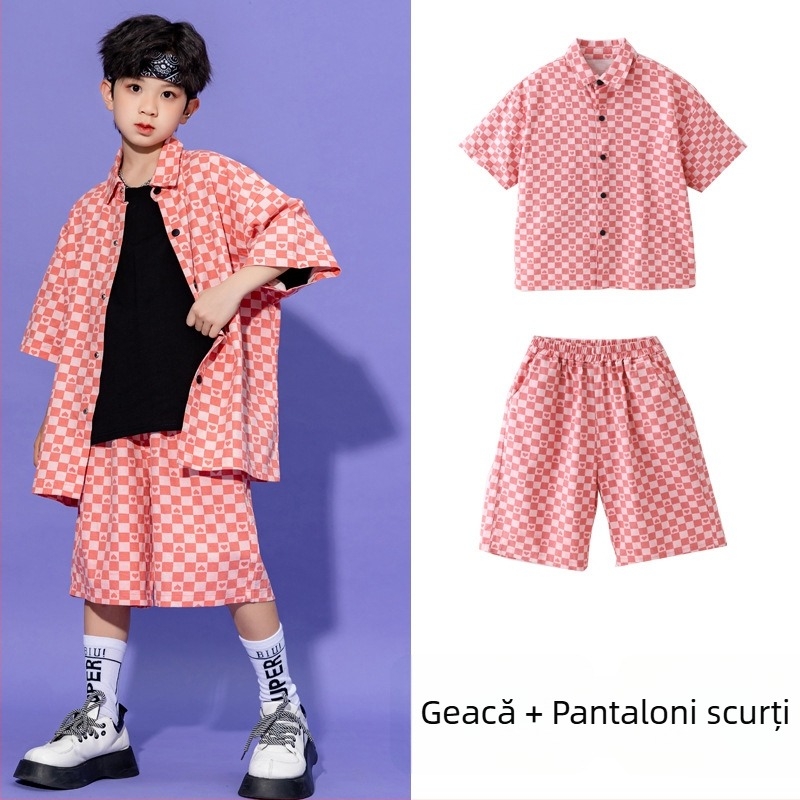 Set hip-hop pentru copii – unisex, bumbac 100%, spălare enzime, stil hip-hop, îmbrăcăminte de antrenament