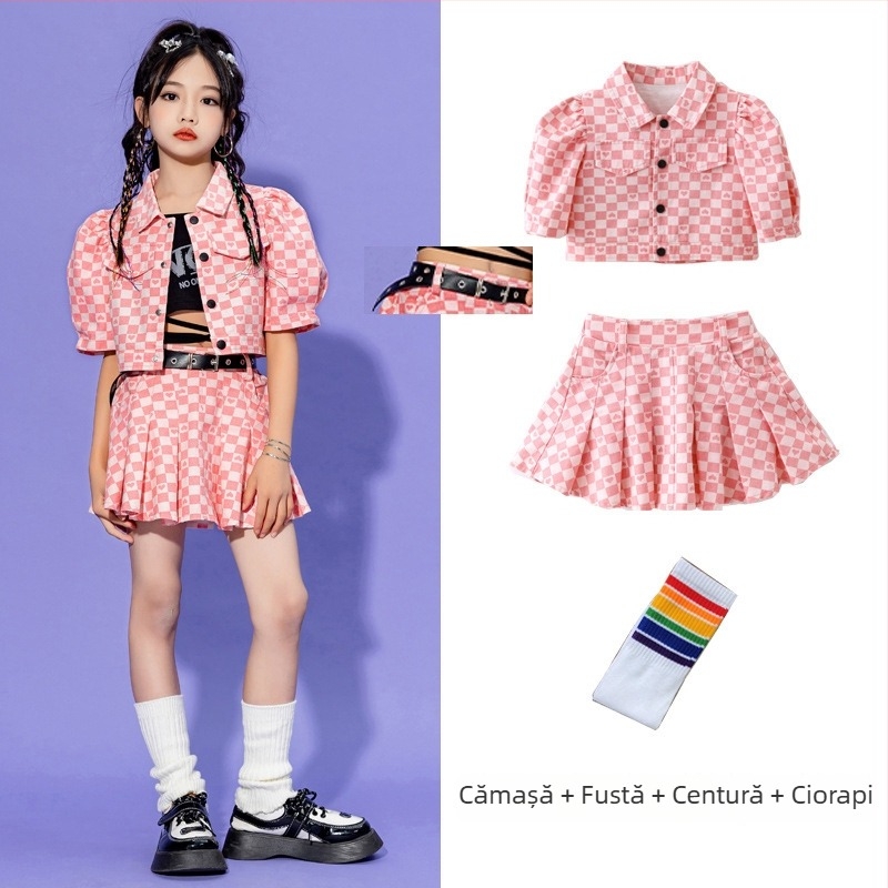 Set hip-hop pentru copii – unisex, bumbac 100%, spălare enzime, stil hip-hop, îmbrăcăminte de antrenament