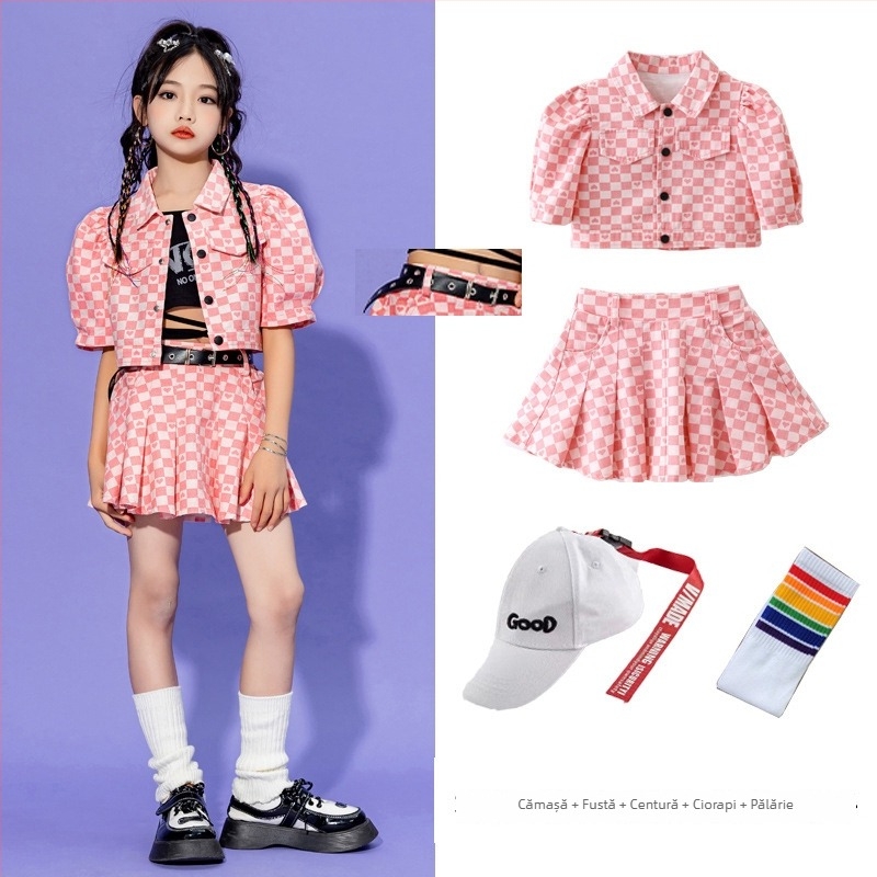 Set hip-hop pentru copii – unisex, bumbac 100%, spălare enzime, stil hip-hop, îmbrăcăminte de antrenament