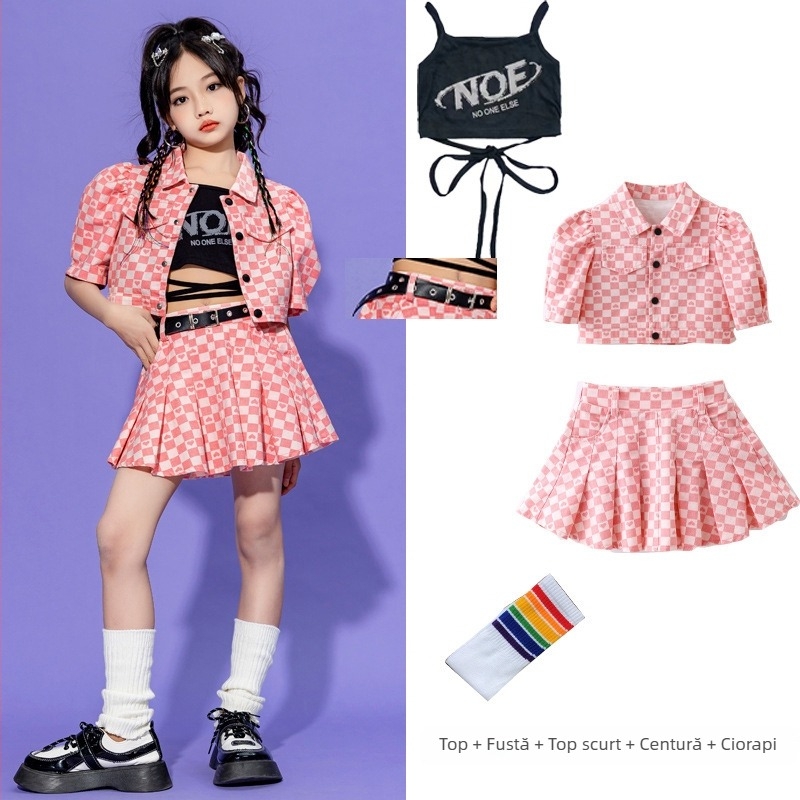 Set hip-hop pentru copii – unisex, bumbac 100%, spălare enzime, stil hip-hop, îmbrăcăminte de antrenament