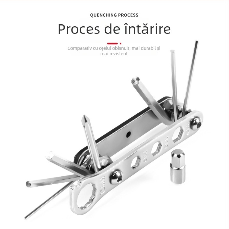 Set de unelte pentru reparații bicicletă, trusa de chei multifuncțională, 15-in-1 / 16-in-1, metal, brand Jielun