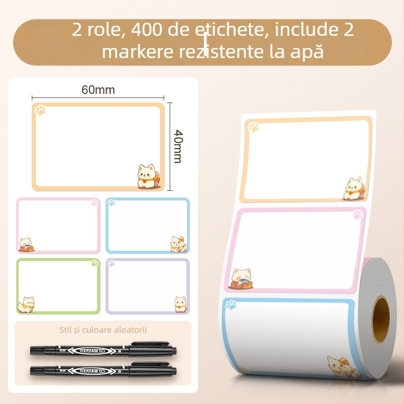 Etichetă de nume desen animat, mare, impermeabilă, autoadezivă, scrisă manual, pentru uz casnic (Brand: Good luck; Model: 985; Cod produs: F989hjj6smm5m7; Tip: Etichetă cu scriere manuală; Material: Altul)