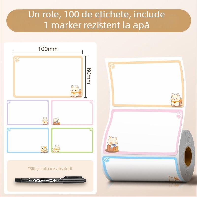 Etichetă de nume desen animat, mare, impermeabilă, autoadezivă, scrisă manual, pentru uz casnic (Brand: Good luck; Model: 985; Cod produs: F989hjj6smm5m7; Tip: Etichetă cu scriere manuală; Material: Altul)