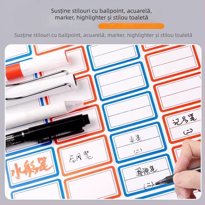 Fire Etichete autoadezive pe rol – etichete cu nume scrise de mână, material PVC, 1000 etichete pe rol