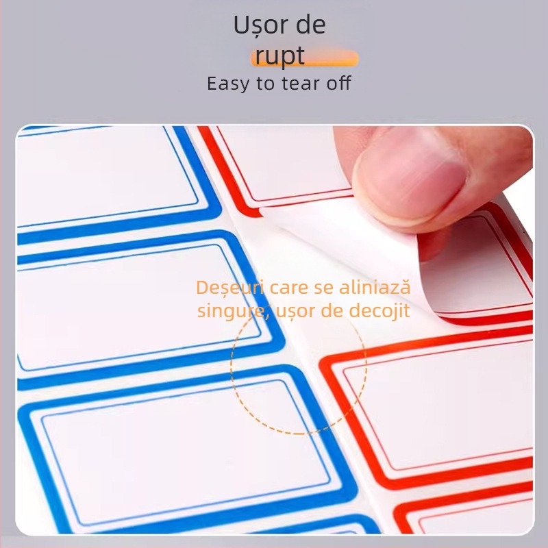 Fire Etichete autoadezive pe rol – etichete cu nume scrise de mână, material PVC, 1000 etichete pe rol