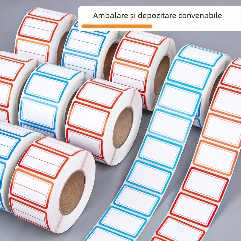 Fire Etichete autoadezive pe rol – etichete cu nume scrise de mână, material PVC, 1000 etichete pe rol