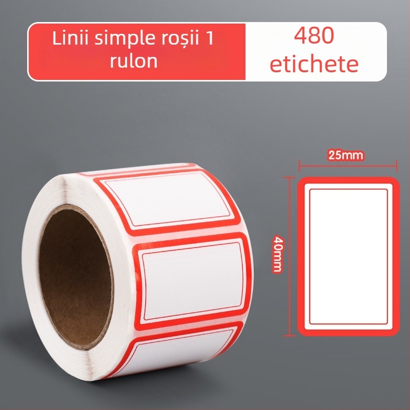 Fire Etichete autoadezive pe rol – etichete cu nume scrise de mână, material PVC, 1000 etichete pe rol