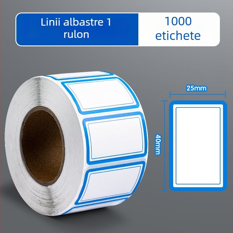 Fire Etichete autoadezive pe rol – etichete cu nume scrise de mână, material PVC, 1000 etichete pe rol