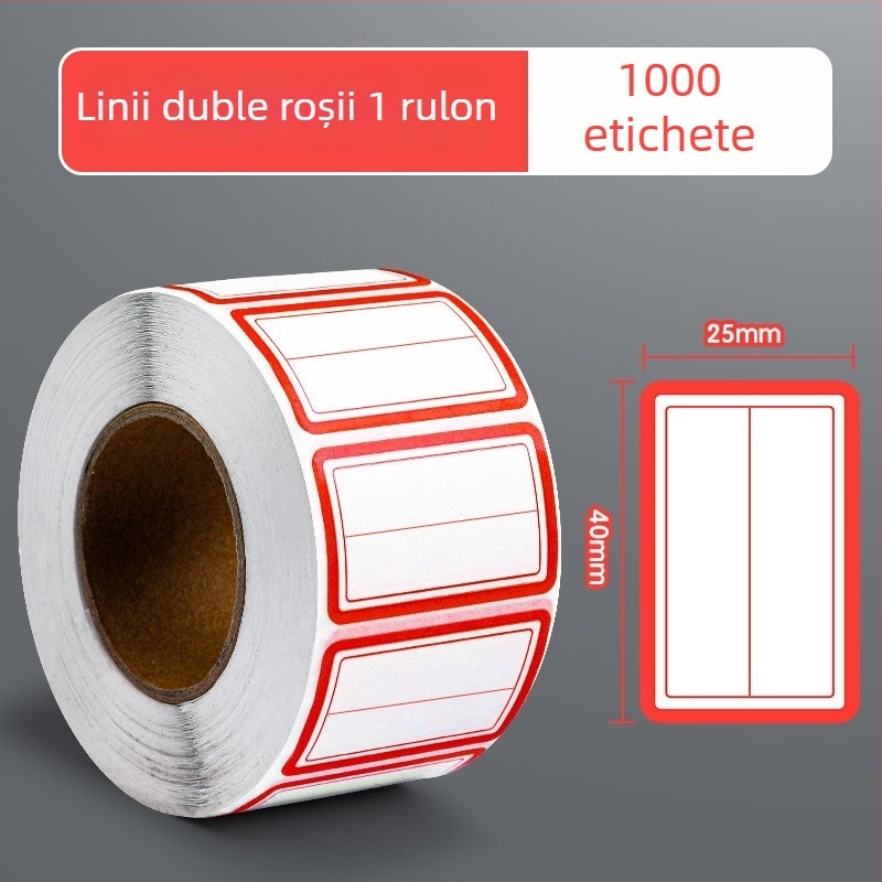 Fire Etichete autoadezive pe rol – etichete cu nume scrise de mână, material PVC, 1000 etichete pe rol