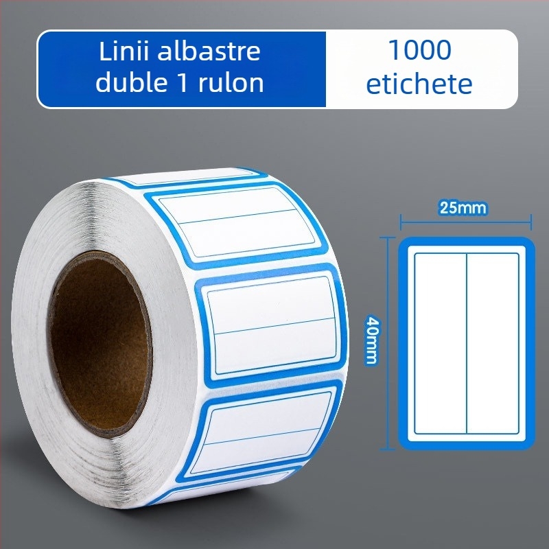 Fire Etichete autoadezive pe rol – etichete cu nume scrise de mână, material PVC, 1000 etichete pe rol
