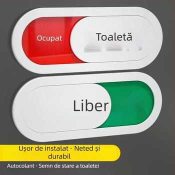 Semn de stare a toaletei – imprimare UV, acrilic de înaltă calitate, semn de ușă, Haolong Craft
