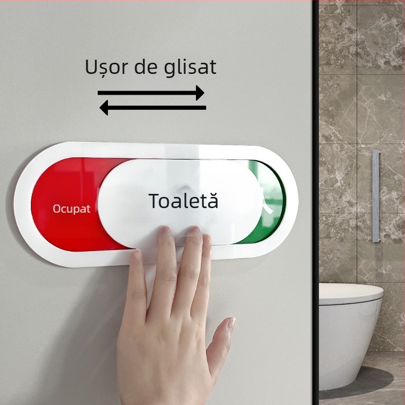 Semn de stare a toaletei – imprimare UV, acrilic de înaltă calitate, semn de ușă, Haolong Craft